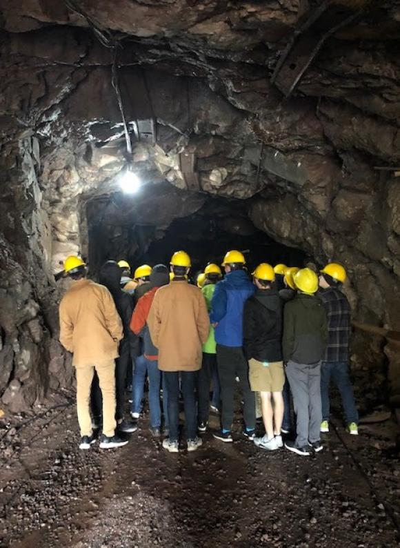 Houghton High School biology students take a tour of the Quincy Mine to learn how bats use abandoned mine shafts to overwinter/hibernate.